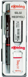 Rotring Tikky Versatil Kalem + Min + Silgi Okul Seti 0.5 mm BORDO - 1