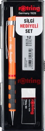 Rotring Tikky Versatil Kalem + Min + Silgi Okul Seti 0.7 mm NEON TURUNCU - 1