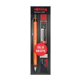 Rotring Visuclick Versatil Kalem + Min + Silgi Okul Seti 0.5 mm TURUNCU - 1