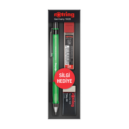 Rotring Visuclick Versatil Kalem + Min + Silgi Okul Seti 0.7 mm YEŞİL - 1