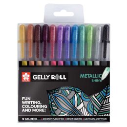 Sakura Gelly Roll Jel Mürekkepli Metalik Kalem Seti Metallic Shiny Set 12 Renk - 1