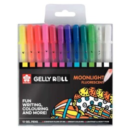 Sakura Gelly Roll Jel Mürekkepli Neon Kalem Seti Moonlight Fluorescent Set 12 Renk - 1