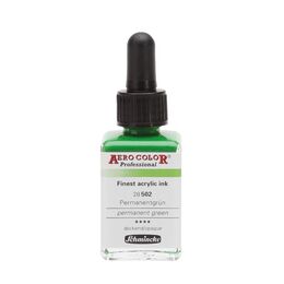 Schmincke Aero Color Akrilik Mürekkep 28 ml. 502 Permanent Green - 1