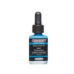 Schmincke Aero Color Akrilik Mürekkep 28 ml. 847 Phthalo Turquoise - 1