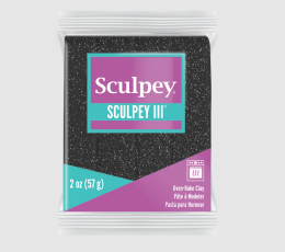 Sculpey III Polimer Kil 541 Siyah Glitter (Simli) - 1