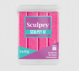 Sculpey III Polimer Kil 558 Pembe Glittter (Simli) - 1