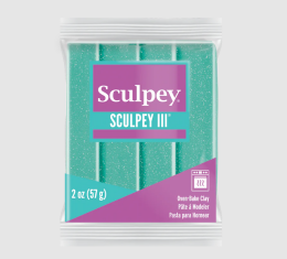 Sculpey III Polimer Kil 574 Turkuaz Glitter (Simli) - 1