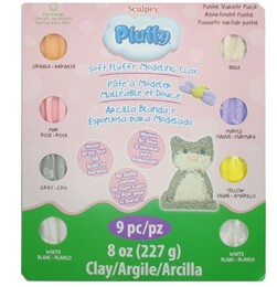 Sculpey Pluffy Pastel Renkler Polimer Kil Seti 8 Renk + Ebeşuar - 1