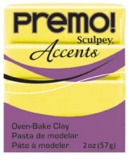 Sculpey Premo Accents Ekstra Efektli Polimer Kil 5046 Yellow Translucent - 1