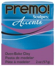 Sculpey Premo Accents Ekstra Efektli Polimer Kil 5049 Blue Glitter - 1