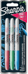 Sharpie Metallic Permanent Marker Kalem Seti Fine Uç 3 Renk YENİ METALİK RENKLER - 1