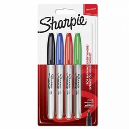 Sharpie Permanent Marker Kalem Seti Fine Uç 4 Renk STANDART RENKLER - 1