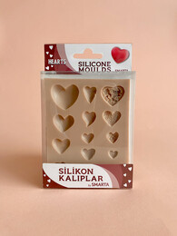 Smarta Silicone Moulds Silikon Epoksi ve Polimer Kil Kalıbı HEARTS - 1