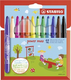 Stabilo Power Max XL Keçeli Boya 12 Renk - 1