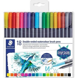 Staedtler Marsgraphic Duo Brush Pen Çift Taraflı Fırça Uçlu Marker Seti 18 Renk - 1