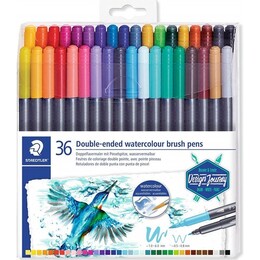 Staedtler Marsgraphic Duo Brush Pen Çift Taraflı Fırça Uçlu Marker Seti 36 Renk - 1