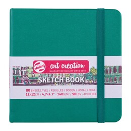 Talens Art Creation Sketchbook Sert Kapak Eskiz Çizim Defteri 140 gr. 12x12 cm. 80 yp. FOREST GREEN - 1