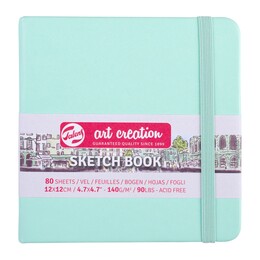 Talens Art Creation Sketchbook Sert Kapak Eskiz Çizim Defteri 140 gr. 12x12 cm. 80 yp. PASTEL MİNT YEŞİLİ - 1