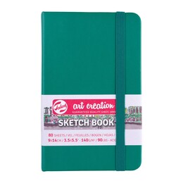 Talens Art Creation Sketchbook Sert Kapak Eskiz Çizim Defteri 140 gr. 9x14 cm. 80 yp. FOREST GREEN - 1