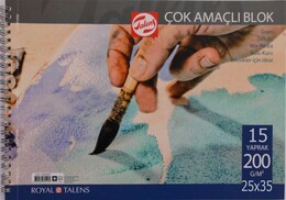 Talens Çok Amaçlı Resim ve Eskiz Çizim Defteri 200 gr. 25x35 cm. 15 yp. - 1