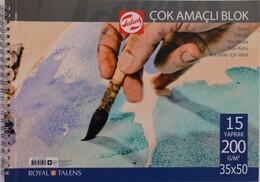 Talens Çok Amaçlı Resim ve Eskiz Çizim Defteri 200 gr. 35x50 cm. 15 yp. - 1