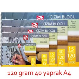 Talens Eskiz Çizim Defteri 120 gr. A4 40 yp. - 1