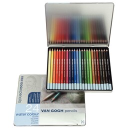 Talens Van Gogh Watercolor Pencil Aquarell Boya Kalemi Seti 24 Renk Metal Kutu - 1