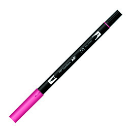 Tombow Dual Brush Pen Grafik Çizim Kalemi 743 Hot Pink - 1