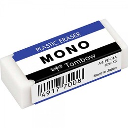 Tombow Mono Plastik Silgi Beyaz 17x11x43 mm. Küçük Boy - 1