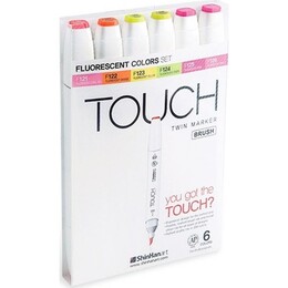 Touch Twin Brush Marker Fırça Uçlu Marker Seti 6 Renk FLORASAN RENKLER - 1