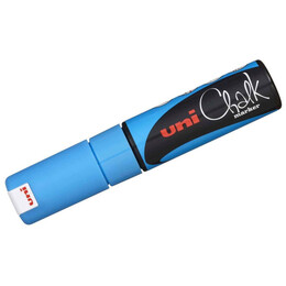 Uni Chalk 8 mm Kesik Uç Su Bazlı Sıvı Tebeşir Kalemi Açık Mavi - 1