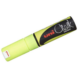 Uni Chalk 8 mm Kesik Uç Su Bazlı Sıvı Tebeşir Kalemi Fosforlu Sarı - 1