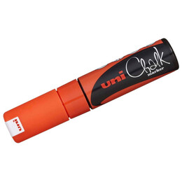 Uni Chalk 8 mm Kesik Uç Su Bazlı Sıvı Tebeşir Kalemi Fosforlu Turuncu - 1