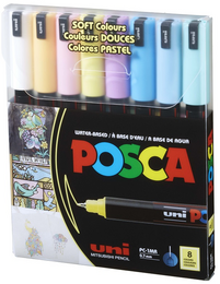 Uni Posca PC-1MR 0.7 Su Bazlı Boyama Markörü Seti Pastel Renkler 8 RENK - 1