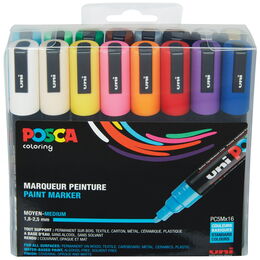 Uni Posca PC-5M 1.8-2.5 Su Bazlı Boyama Markörü Seti 16 RENK - 1