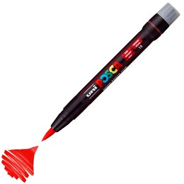 Uni Posca PCF-350 Boyama Markörü 1-10 mm. Fırça Uç KIRMIZI - 1