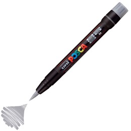 Uni Posca PCF-350 Boyama Markörü 1-10 mm. Fırça Uç METALİK GÜMÜŞ - 1