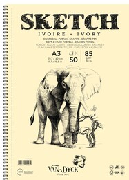 Van Dyck Sketch Ivory(Fildişi) Eskiz Çizim Defteri Yandan Spiralli 85 gr. A3 50 yp. - 1