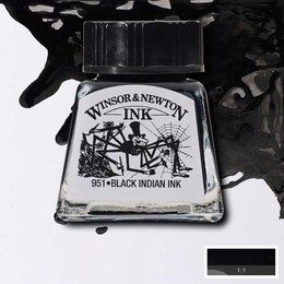 Winsor & Newton Drawing Ink Çizim Mürekkebi 14 ml. 030 Black Indian Ink - 1