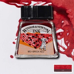 Winsor & Newton Drawing Ink Çizim Mürekkebi 14 ml. 040 Brick Red - 1