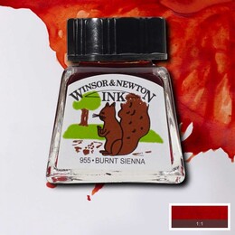 Winsor & Newton Drawing Ink Çizim Mürekkebi 14 ml. 074 Burnt Sienna - 1