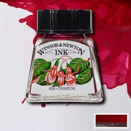 Winsor & Newton Drawing Ink Çizim Mürekkebi 14 ml. 203 Crimson - 1