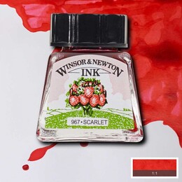 Winsor & Newton Drawing Ink Çizim Mürekkebi 14 ml. 601 Scarlet - 1