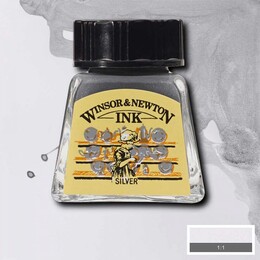 Winsor & Newton Drawing Ink Çizim Mürekkebi 14 ml. 617 Silver - 1