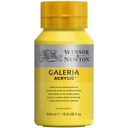 Winsor & Newton Galeria Akrilik Boya 500 ml. 120 Cadmium Yellow Medium Hue - 1