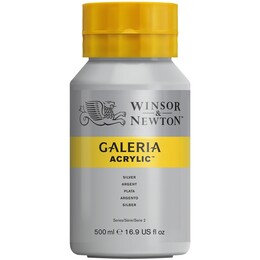 Winsor & Newton Galeria Akrilik Boya 500 ml. 617 Metallic Silver - 1