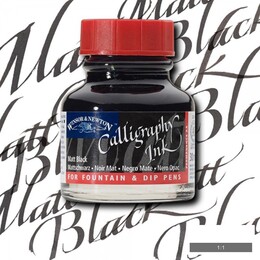 Winsor & Newton Kaligrafi Mürekkebi 30 ml. MATT BLACK - 1