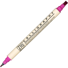 Zig Calligraphy Çift Uçlu Kaligrafi Kalemi 2 mm. + 5 mm. 025 Pure Pink - 1