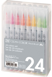 Zig Clean Color Real Brush Fırça Uçlu Marker Kalem Seti 24 Renk - 1