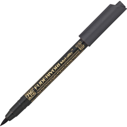 Zig Fudebiyori Metallic Brush Pen Yaldızlı Fırça Uçlu Marker Kalem BLACK - 1